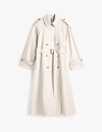 Trench oversize in twill idrorepellente