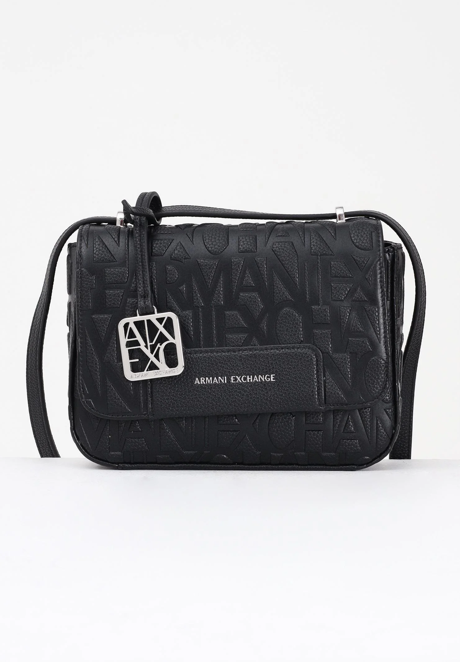 Image of ARMANI EXCHANGE Borsa a tracolla nera da donna con logo