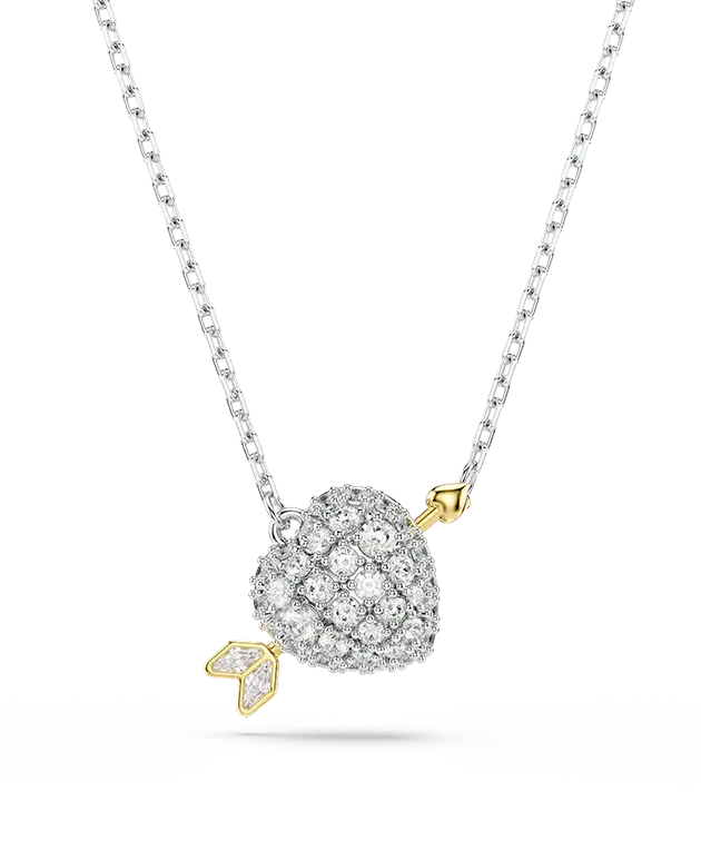 Pendente Idyllia, Taglio misto, Cuore, Bianco, Mix di finiture