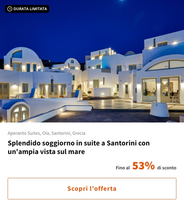 Splendido soggiorno in suite a Santorini con un'ampia vista sul mare