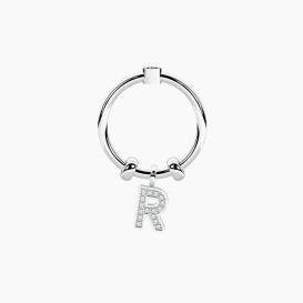 Anello SWING   con ciondolo INIZIALE R