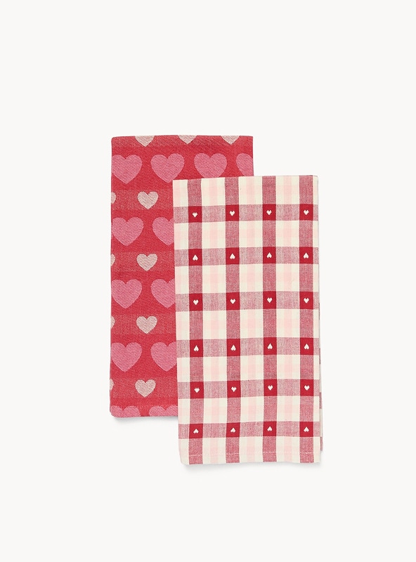 Set di 2 strofinacci in puro cotone jacquard