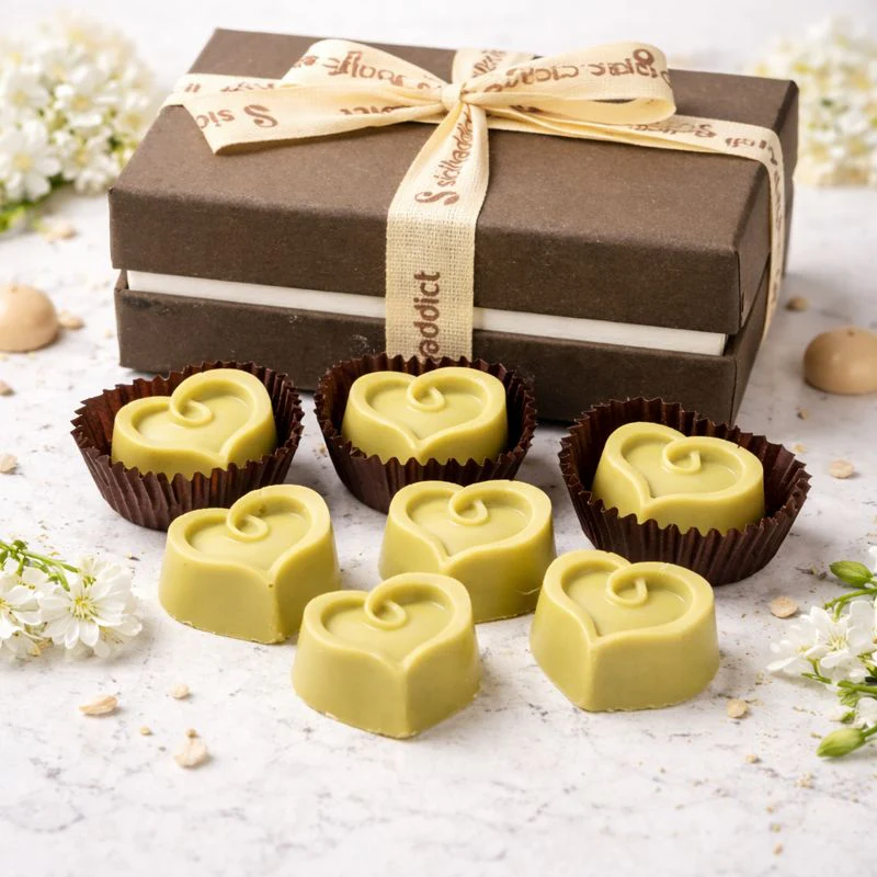 Image of Cioccolatini artigianali ripeni al pistacchio I Baci di l'Etna 9 pezzi