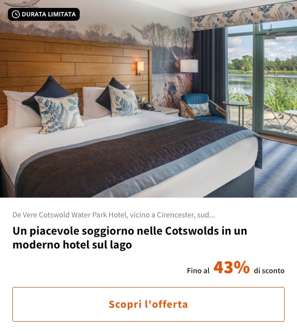 Un piacevole soggiorno nelle Cotswolds in un moderno hotel sul lago