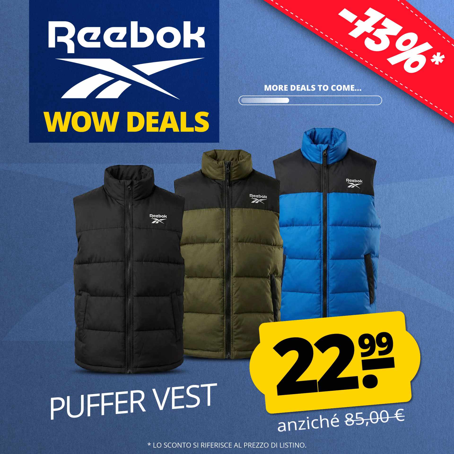 Reebok Heavyweight Puffer Uomo Smanicato