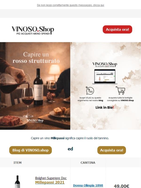 🍷 VINOSO | Un Bolgheri Superiore DOC a base Cabernet Sauvignon