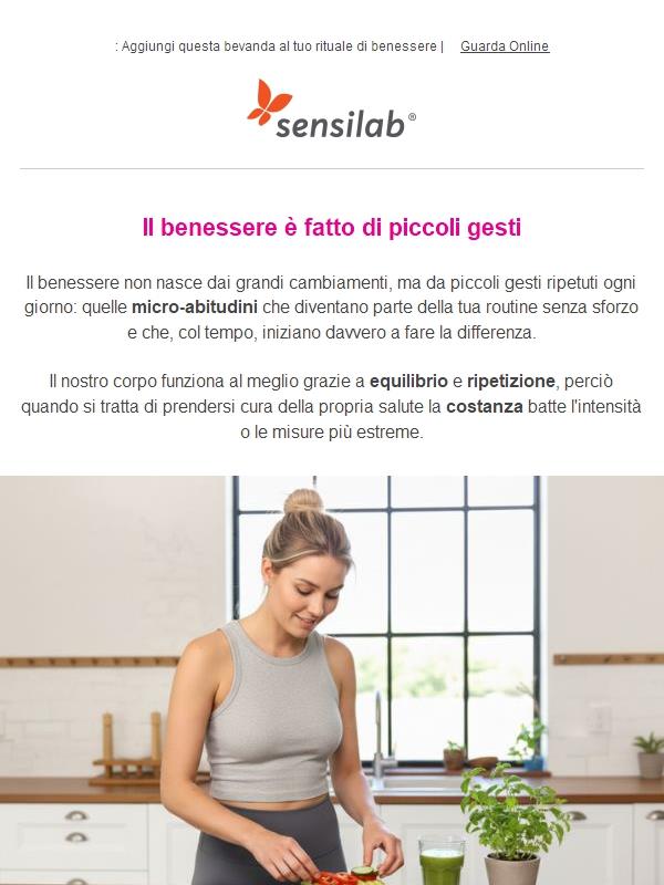 Inizia oggi, il tuo corpo ti ringrazierà