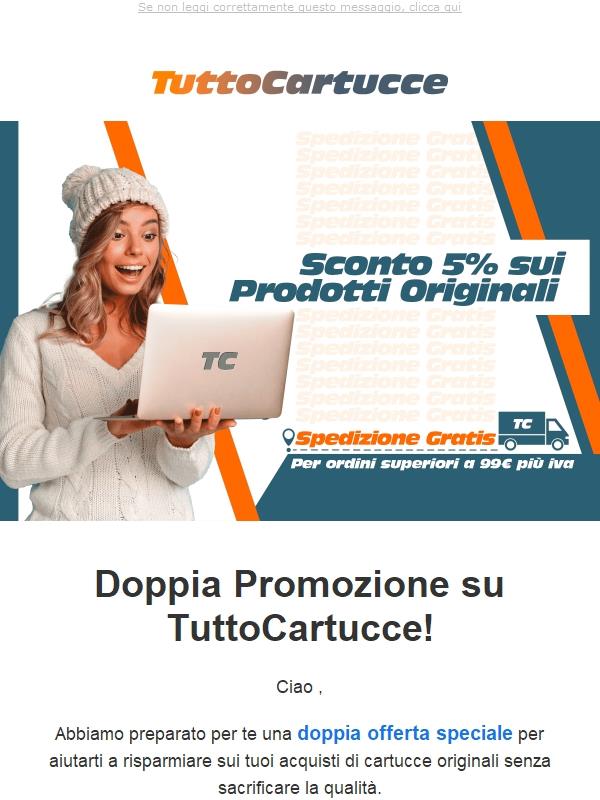 Doppia Offerta : -5% su gli originali | Spedizione gratis da €99+iva ,