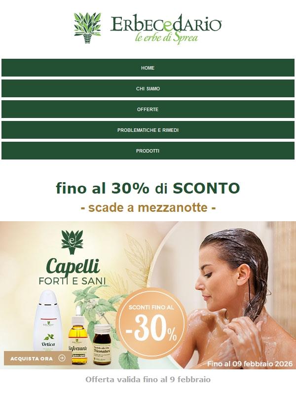 Fino a stasera: fino a -30% per salvare la tua chioma 😱