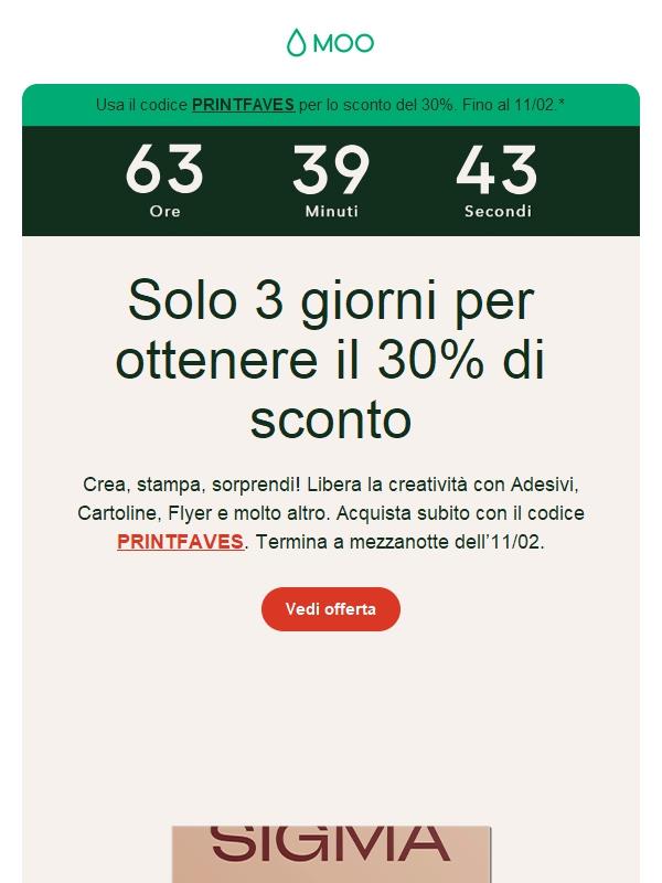 Risparmia il 30% sui must-have di stampa, solo per poco 👀