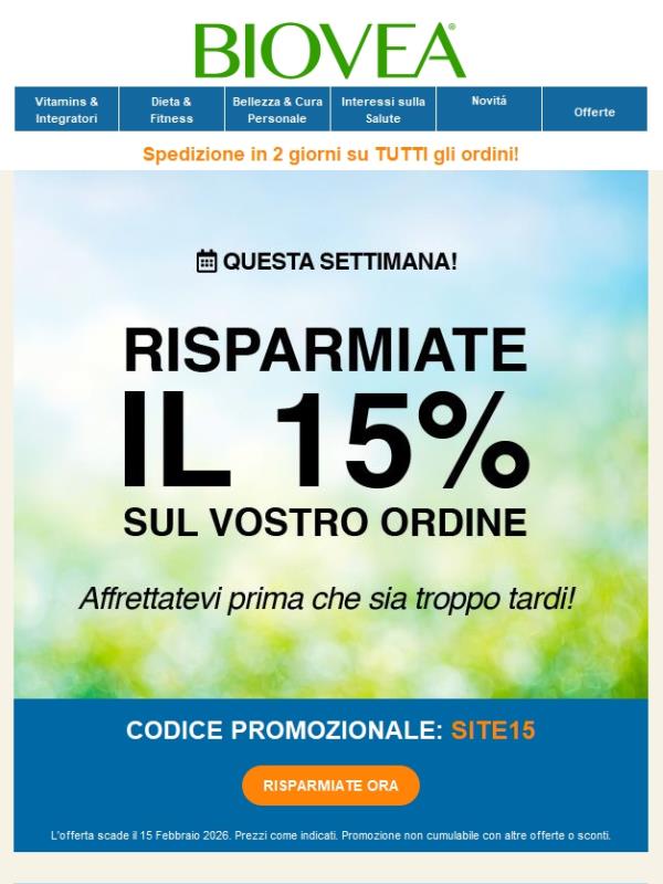 🌿15% di sconto su tutto il sito – Acquista subito i tuoi preferiti!