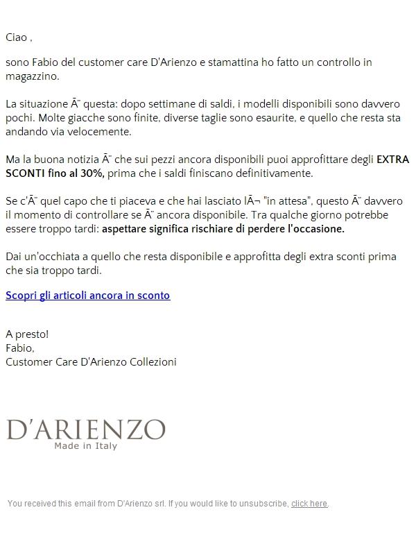 Pochi pezzi rimasti, approfitta ora degli sconti