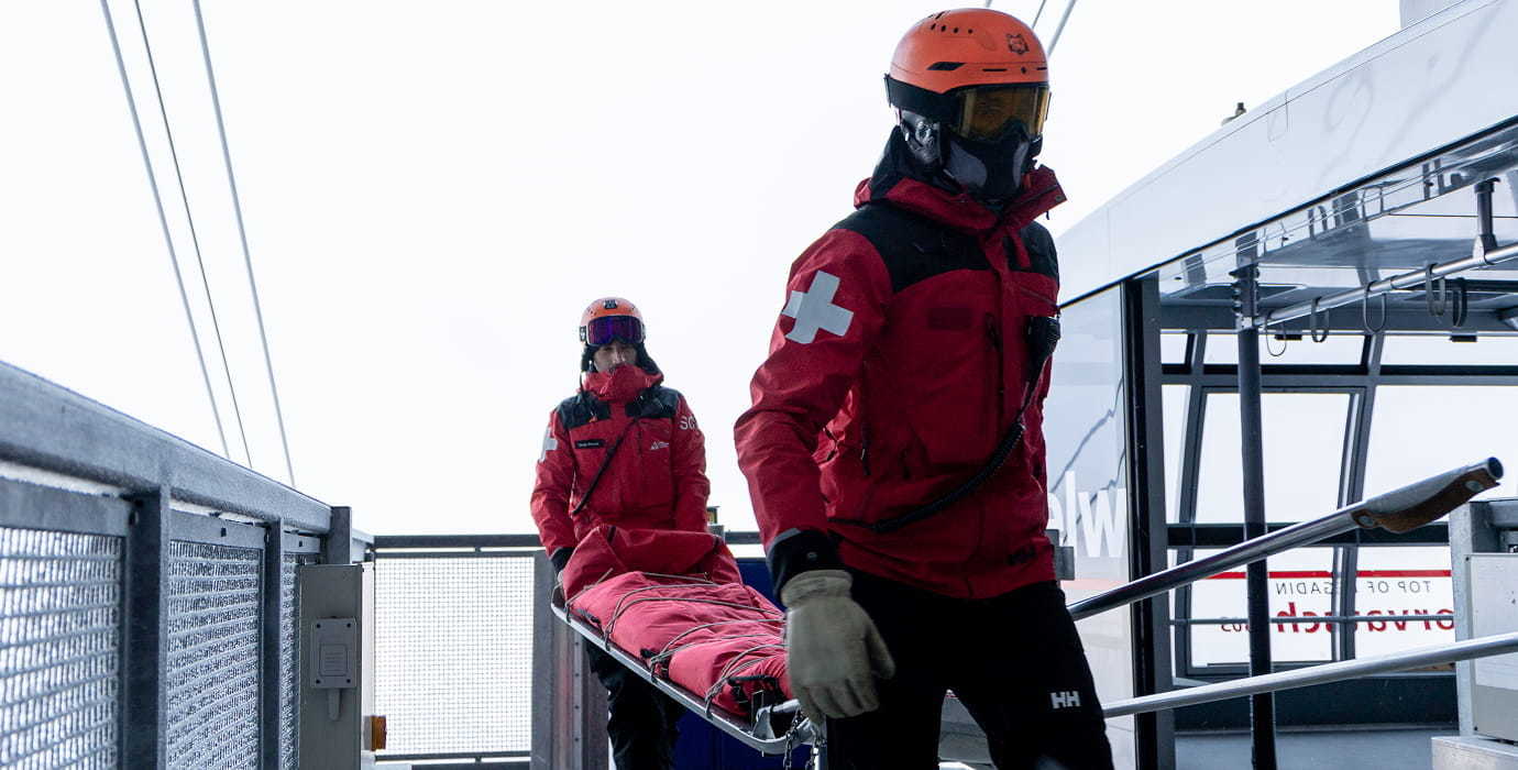 Ski Patrollers with a stretcher