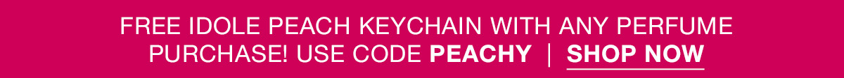 FREE IDOLE PEACH KEYCHAIN WITH ANY PERFUME PURCHASE! USE CODE PEACHY