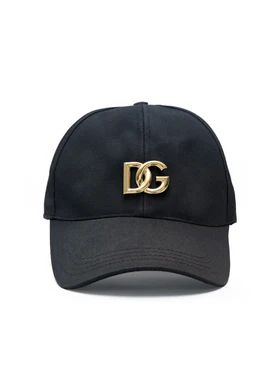 Cappellino Baseball Nero con Logo Gold DG Dolce & Gabbana