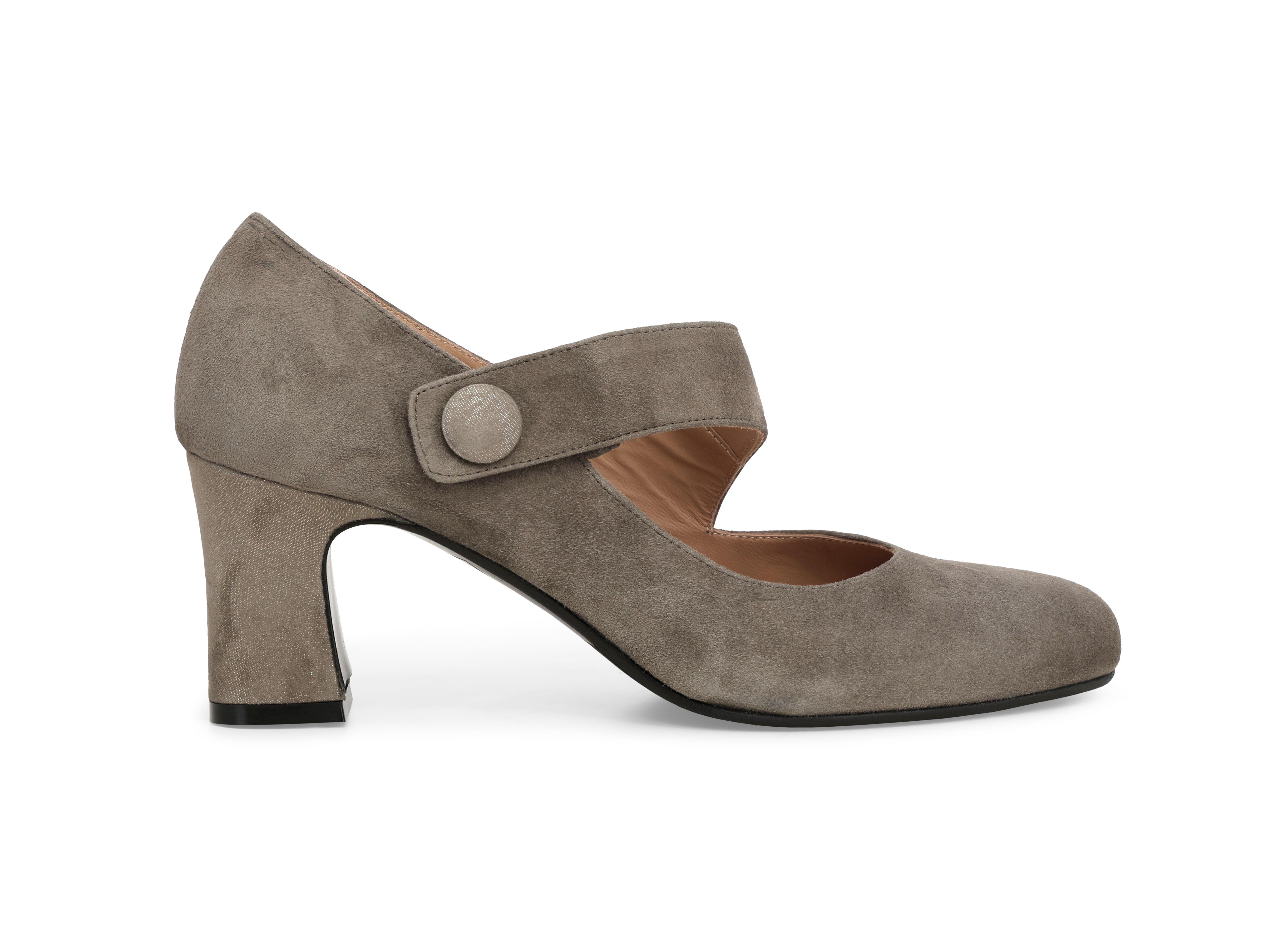 Décolleté con cinturino donna in camoscio beige x5225