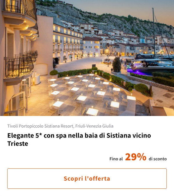 Elegante 5* con spa nella baia di Sistiana vicino Trieste