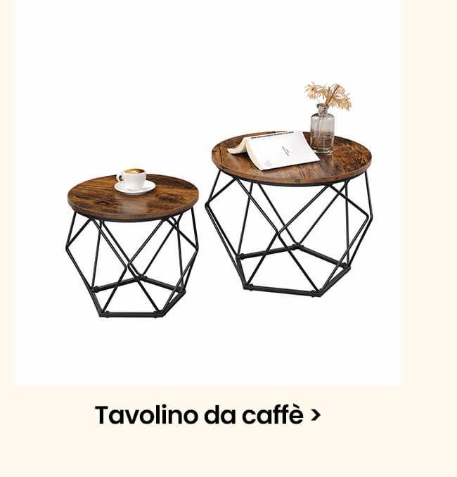 VASAGLE Set di 2 Tavolini ad Incastro con Piano Rimovibile Marrone Vintage e Nero