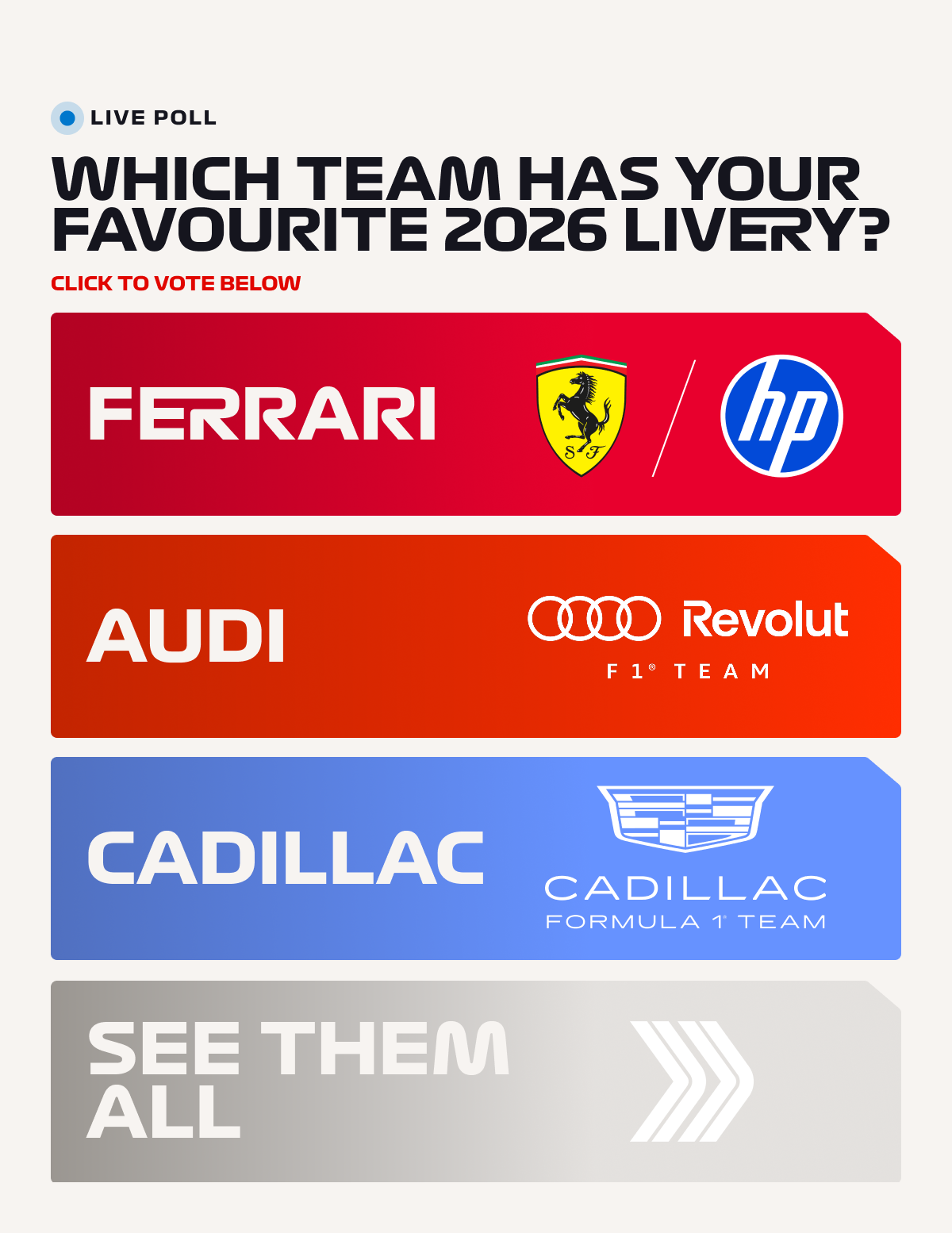 Which team has your favourite 2026 livery?