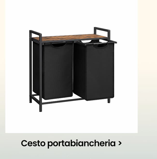 VASAGLE Cesto Portabiancheria 2 Sacchi in Tessuto Oxford Bianco