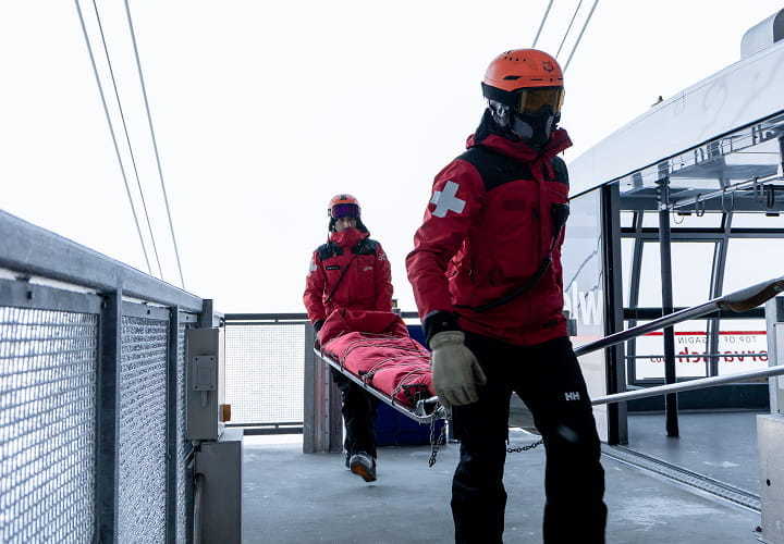 Ski Patrollers with a stretcher