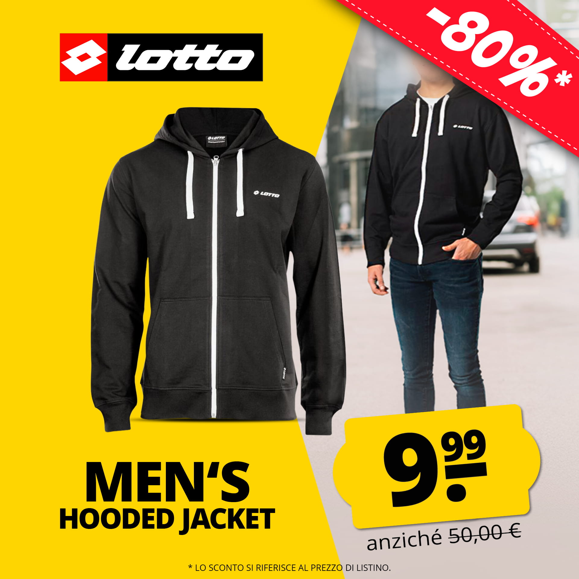 Lotto Full Zip Uomo Felpa con zip e cappuccio 