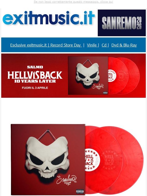 SALMO Hellvisback 10 Years Later Doppio LP Marble Autografato @exitmusic.it .. Preordina Ora !!
