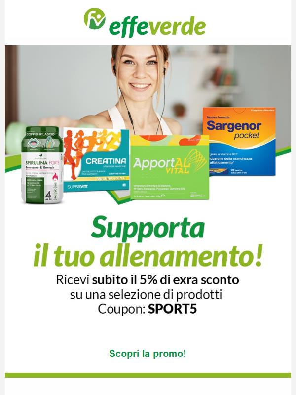 Supporta il tuo allenamento con uno sconto speciale! 💪🏻