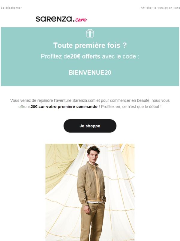 20€ offerts sur votre première commande