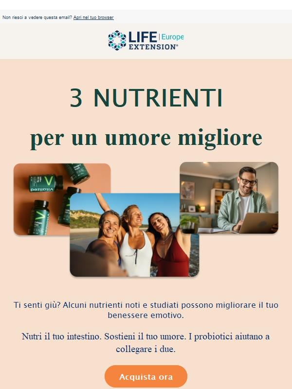 3 nutrienti per un umore migliore