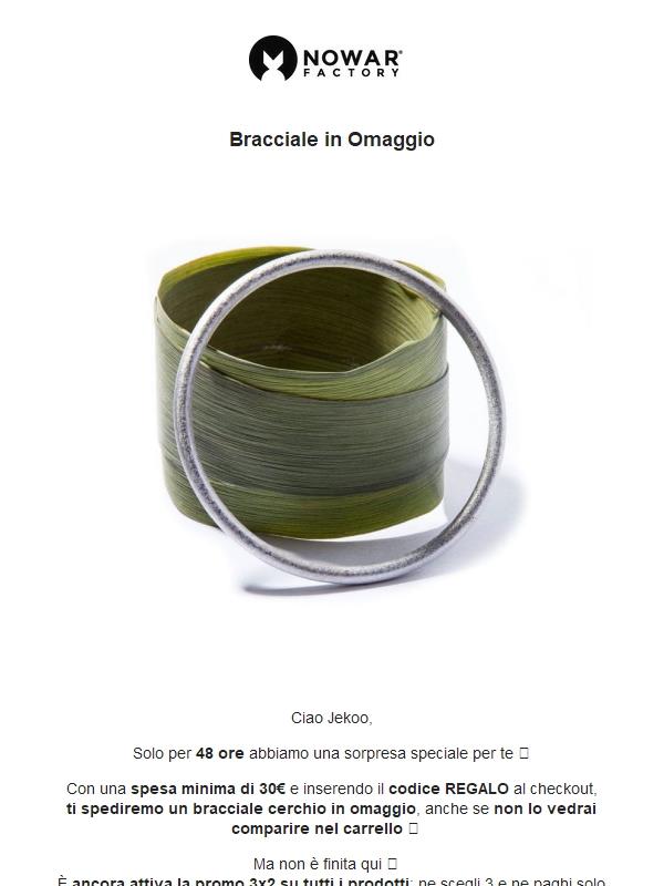 🎁 Solo 48 ore: bracciale in regalo + 3x2 attivo!