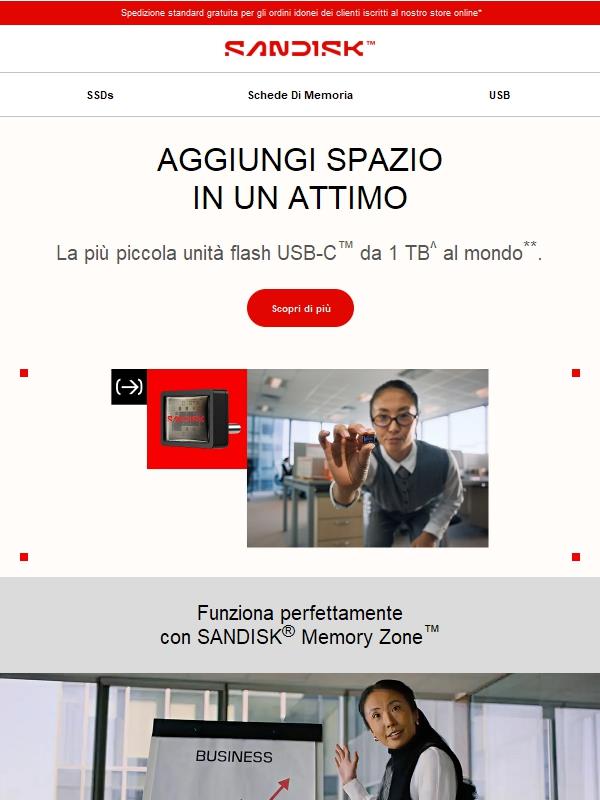 L'unità USB‑C più piccola al mondo. Spazio di archiviazione enorme.