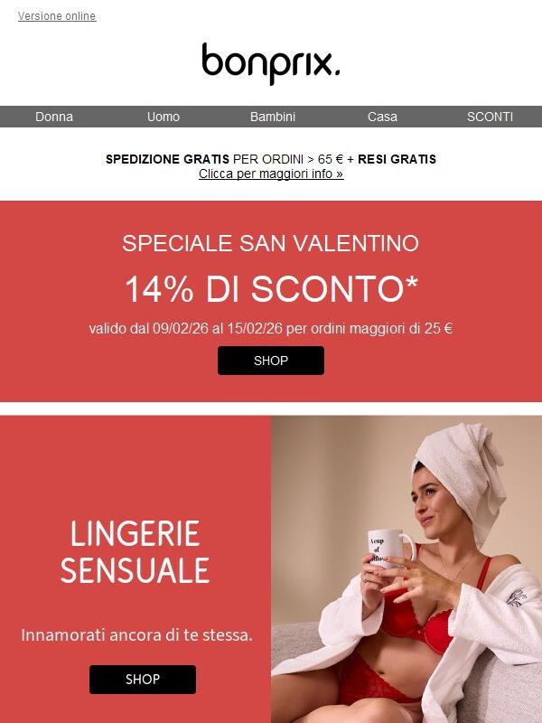 Per San Valentino: 14% di sconto ❤️