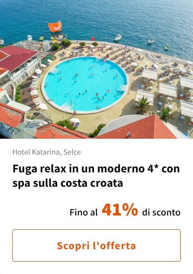 Fuga relax in un moderno 4* con spa sulla costa croata