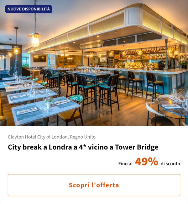 City break a Londra a 4* vicino a Tower Bridge