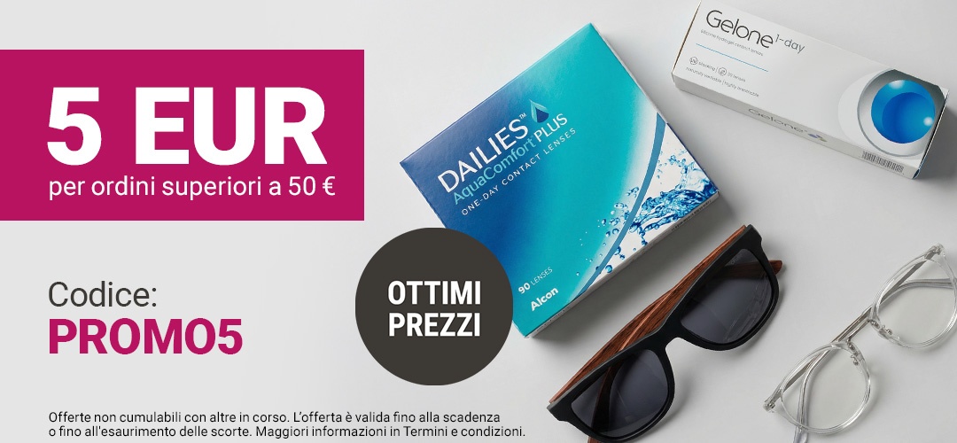 5€ di sconto per ordini superiori a 50€ - codice PROMO5
