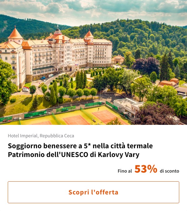 Soggiorno benessere a 5* nella città termale Patrimonio dell'UNESCO di Karlovy Vary