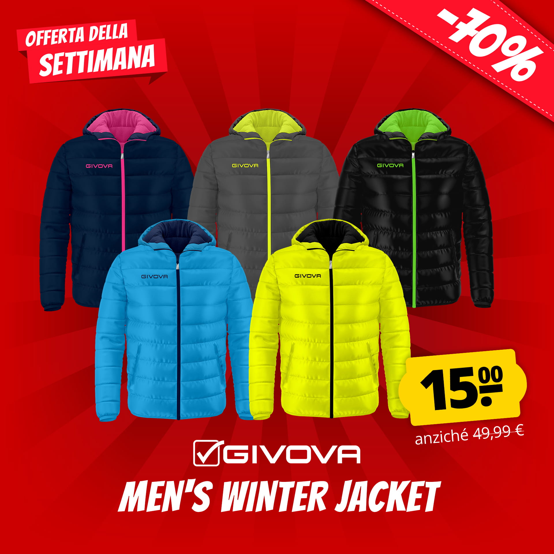 Givova Men's Winterjacket solo 15 € acquista a prezzi convenienti su ScontoSport!
