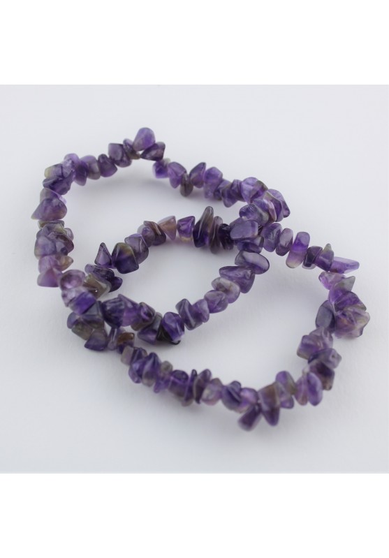 Image of Bracciale in AMETISTA Chips Braccialetto Cristalloterapia Chakra Reiki Zen A+