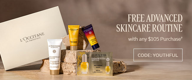 FREE ADVANCED SKINCARE ROUTINE WITH ANY $105 PURCHASE† | CODE: YOUTHFUL