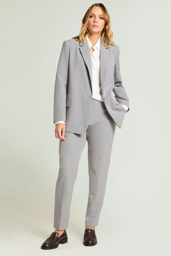 PANTALONI MELANGE FULL STRASS