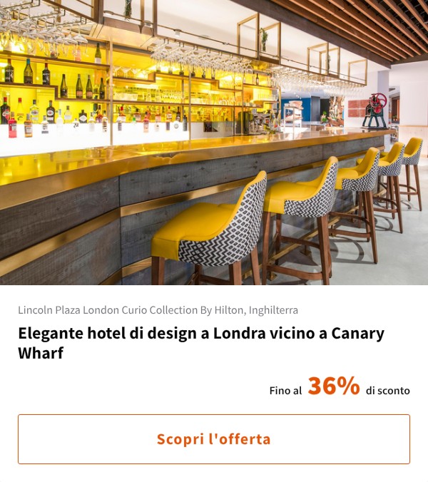 Elegante hotel di design a Londra vicino a Canary Wharf