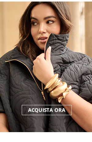 Poncho trapuntato dal taglio oversize con bordura in velluto e collo alto