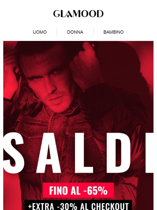 SALDI fino al -65% + Extra -30% al Checkout