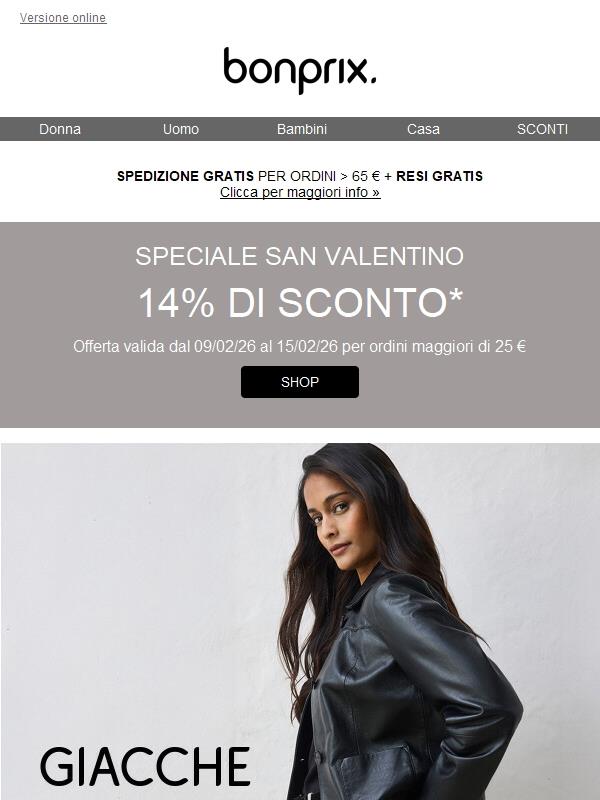 Tra poco è San Valentino: 14% di sconto per te ♥️
