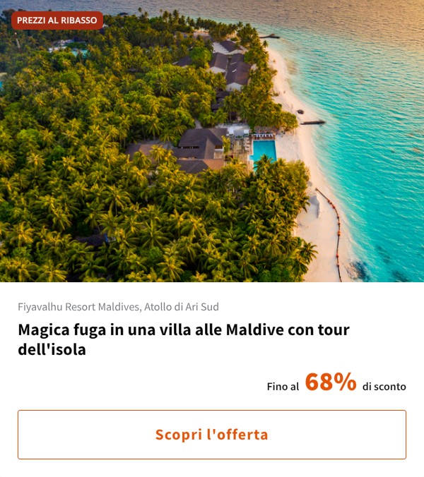 Magica fuga in una villa alle Maldive con tour dell'isola