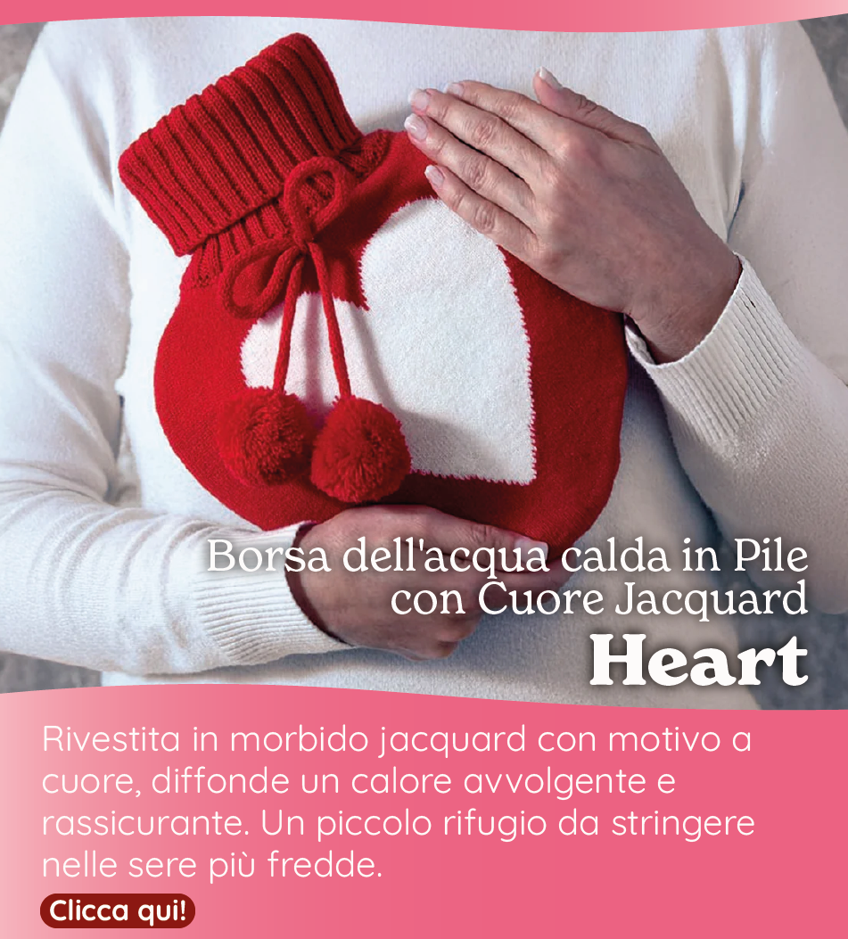 Borsa dell'acqua calda in Pile con Cuore Jacquard - Heart