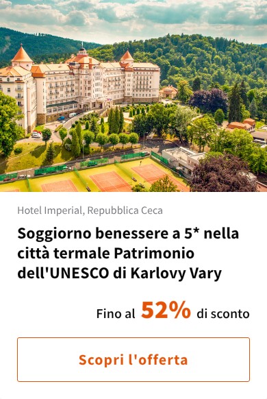 Soggiorno benessere a 5* nella città termale Patrimonio dell'UNESCO di Karlovy Vary