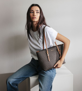 borsa-tote-con-monogramma-marrone