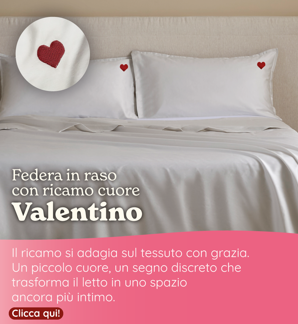 Federa in Raso di Cotone con Ricamo - San Valentino